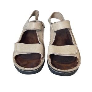 NAOT Leather Sandals Comfort Shoes Women EU 40 / US 9.5  Beige Adjustable Straps